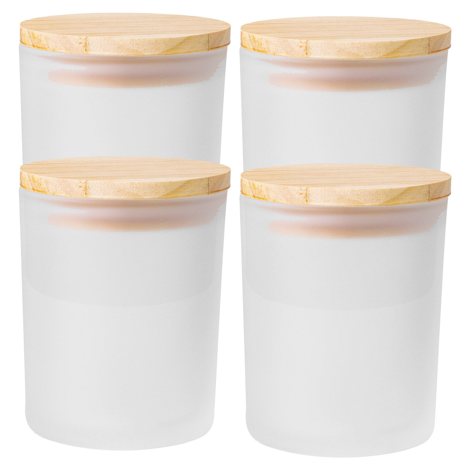 Candle Making Supplies Jars - 4 Buah Gelas Frosted dengan Tutup